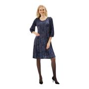 Blauwe Lucette Jurk met 3/4 Mouwen IN Front , Blue , Dames