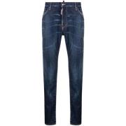 5-Pocket Broek in Marineblauw Dsquared2 , Blue , Heren