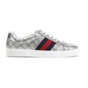 Lurex Sneakers in Beige Blauw Zilver Gucci , Beige , Heren