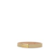 Leren Riem met Gouden Gesp Victoria Beckham , Beige , Dames