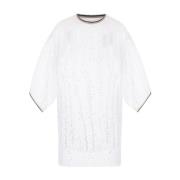 Witte Pailletten Gebreide Trui Brunello Cucinelli , White , Dames