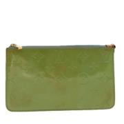 Pre-owned Leather clutches Louis Vuitton Vintage , Green , Dames