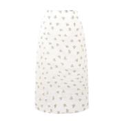 Bloemen Geborduurde Pencil Rok Cecilie Bahnsen , White , Dames