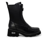 Zwarte leren enkellaarsjes met veters Cult , Black , Dames