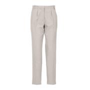 Dove Grey Viscose Enkellange Broek Kaos , Gray , Dames