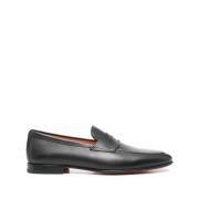 Klassieke Leren Schoen Santoni , Black , Heren