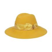 Gele wollen hoeden met decoratieve band Borsalino , Yellow , Dames