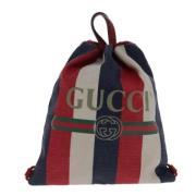 Pre-owned Canvas backpacks Gucci Vintage , Blue , Dames