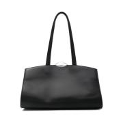 Zwarte Leren Tote Tas met Magnetische Sluiting Benedetta Bruzziches , ...