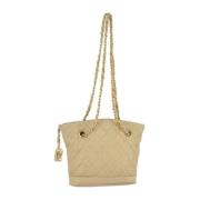 Pre-owned Leather chanel-bags Chanel Vintage , Beige , Dames