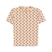 Beige Crew Neck Short Sleeves T-shirt Marine Serre , Multicolor , Dame...