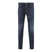 Slim Stretch Denim Jeans Blauw Dsquared2 , Blue , Heren