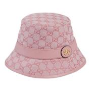 Logo GG Stoffen Pet met Leren Rand Gucci , Pink , Dames