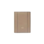 Stijlvolle Leren Portemonnee Piquadro , Beige , Dames