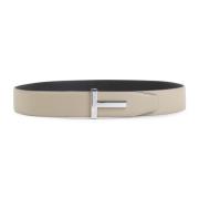 Leren Riem in Dune Brown Tom Ford , Beige , Heren