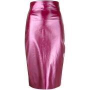 Fuchsia Roze Hoge Taille Midi Rok Rick Owens , Pink , Dames