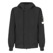 Zwarte Hoodie met Logopatch Stone Island , Black , Heren