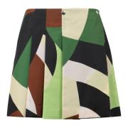 Gedrukte Katoenen Mini-Rok Plan C , Multicolor , Dames