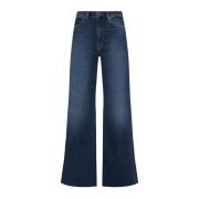 Blauwe Flared Jeans met Riemlussen 7 For All Mankind , Blue , Dames