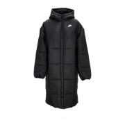 Zwart/Wit Lange Dons Parka Jas Nike , Black , Dames