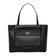 Zwarte Rits Handtas Lente/Zomer Vrouwen Calvin Klein , Black , Dames