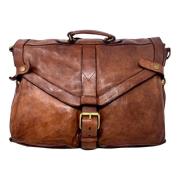 Leren Messenger Tas Cognac Kleur Campomaggi , Brown , Heren