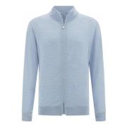 Merino wol volledige rits trui Boggi Milano , Blue , Heren