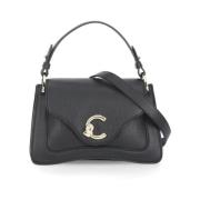 Zwarte Pebbled Leren Handtas Coccinelle , Black , Dames