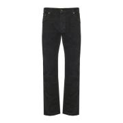 Zwarte Corduroy Straight Leg Jeans Saint Laurent , Black , Heren