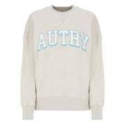 Cotton Crew Neck Sweatshirt Autry , Gray , Dames