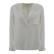 V-hals Franse Kraag Shirt Ivoor Philosophy di Lorenzo Serafini , Beige...