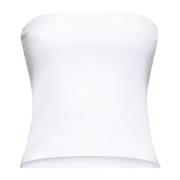 Strapless witte top, reguliere pasvorm, gemaakt in Italië Brunello Cuc...