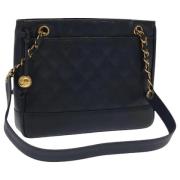 Pre-owned Leather chanel-bags Chanel Vintage , Blue , Dames