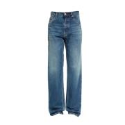 Blauwe Denim Jeans Aw24 Prada , Blue , Heren