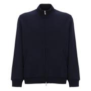 Blauwe Katoenmix Sweatshirt Hoge Hals Brunello Cucinelli , Blue , Here...