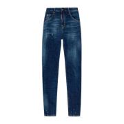 Indigo Blauwe Distressed Denim Jeans Dsquared2 , Blue , Dames