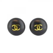 Pre-owned Plastic earrings Chanel Vintage , Black , Dames