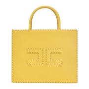 Gele Shopper Tas met Schouderband Elisabetta Franchi , Yellow , Dames