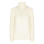 Crème Wol Kasjmier Coltrui Sweater Kangra , Beige , Dames