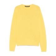 Zonsondergang Gele Crew Neck Sweater Palm Angels , Yellow , Heren