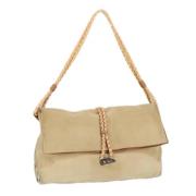 Pre-owned Leather shoulder-bags Burberry Vintage , Beige , Dames