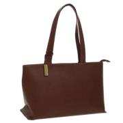 Pre-owned Leather handbags Burberry Vintage , Brown , Dames