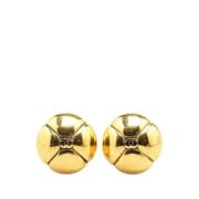 Pre-owned Fabric earrings Chanel Vintage , Yellow , Dames