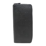 Pre-owned Leather wallets Louis Vuitton Vintage , Black , Heren