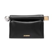 Zwarte Gladde Korrel Kubus Sfeer Tas Jacquemus , Black , Dames