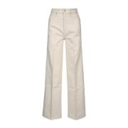 Wide Ecru High Rise Jeans Calvin Klein , Beige , Dames