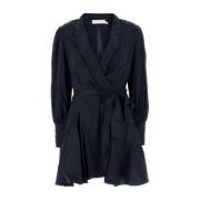 Zijden Navy Blauwe Mini Jurk Zimmermann , Blue , Dames