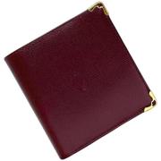 Pre-owned Leather wallets Cartier Vintage , Red , Heren