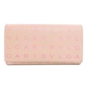 Pre-owned Leather wallets Bvlgari Vintage , Pink , Dames