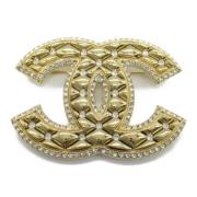 Pre-owned Metal brooches Chanel Vintage , Yellow , Dames